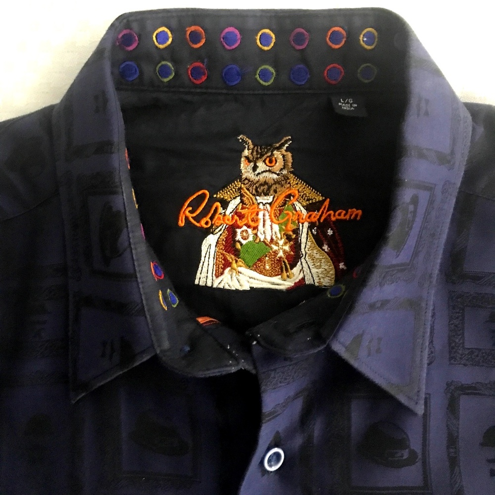 Robert Graham L/S Flip Cuff L/S Button Down Flip Cuff Shirt (Size: LG)